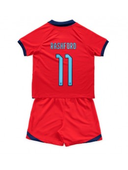 England Marcus Rashford #11 Auswärts Trikotsatz für Kinder WM 2022 Kurzarm (+ Kurze Hosen)